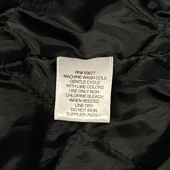 Faux Vegan Leather Zip Front Long Style Motorcycle Jacket Black Claiborne - Picture 13 of 16